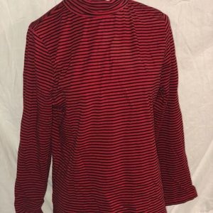 Red and black striped turtle neck